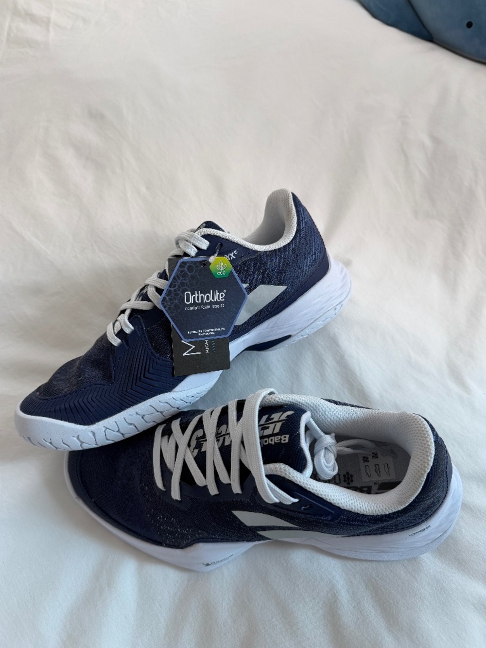 Babolat, Size 8, Navy Blue Jet Mach 3 All Court Tennis Shoes